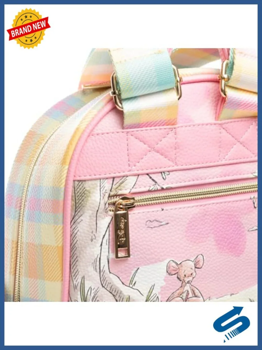 Vegan Leather Mini Backpack with Kanga and Roo Print